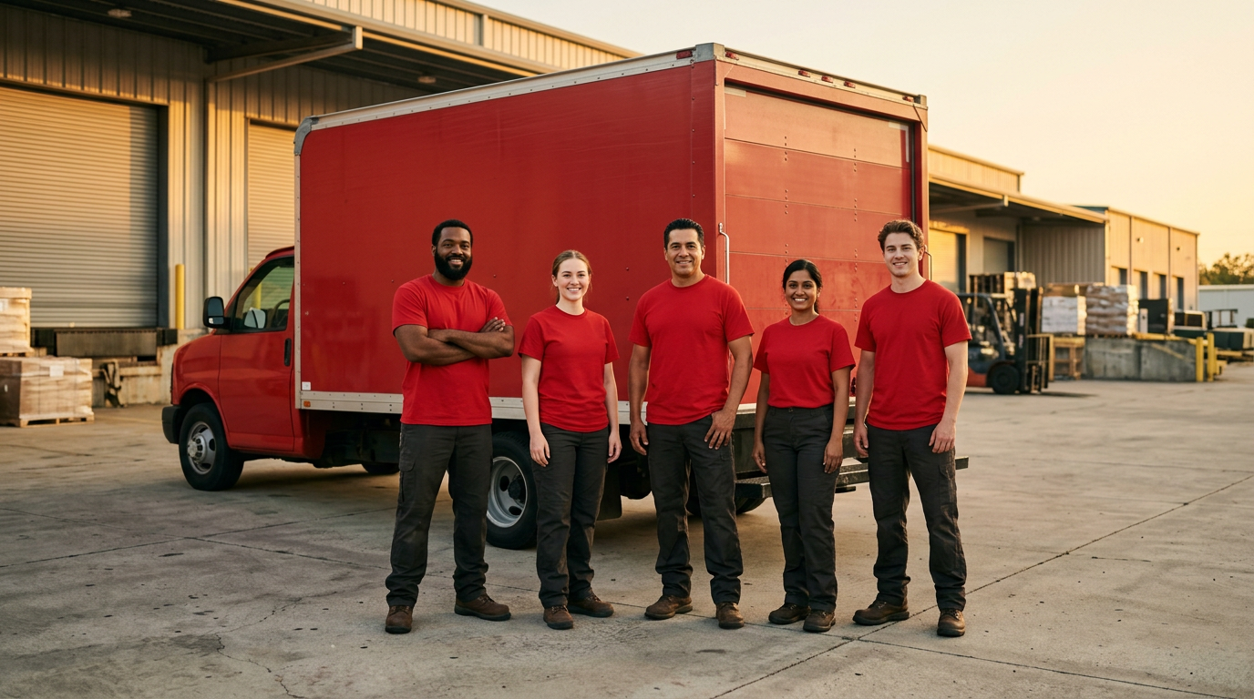 Airus Movers crew wrapping furniture